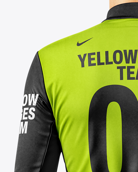 Man Wearing Cycling Jersey and Bib Shorts Mockup