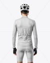 Man Wearing Cycling Jersey and Bib Shorts Mockup