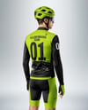 Man Wearing Cycling Jersey and Bib Shorts Mockup