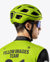 Man Wearing Cycling Jersey and Bib Shorts Mockup