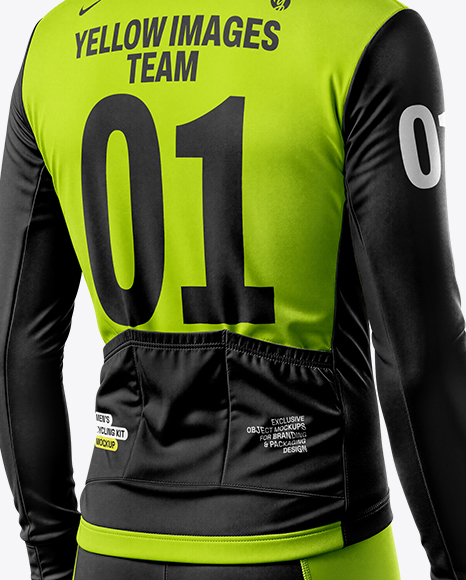 Man Wearing Cycling Jersey and Bib Shorts Mockup