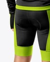 Man Wearing Cycling Jersey and Bib Shorts Mockup