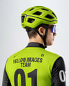 Man Wearing Cycling Jersey and Bib Shorts Mockup