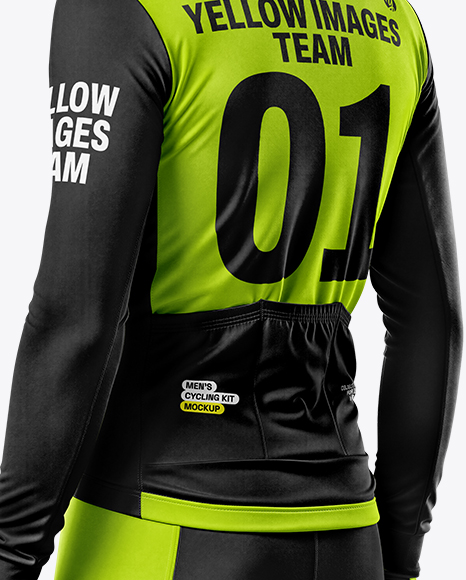 Man Wearing Cycling Jersey and Bib Shorts Mockup