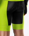 Man Wearing Cycling Jersey and Bib Shorts Mockup