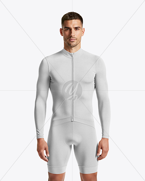 Man Wearing Cycling Suit Mockup