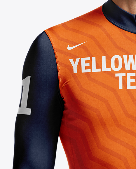 Man Wearing Cycling Suit Mockup