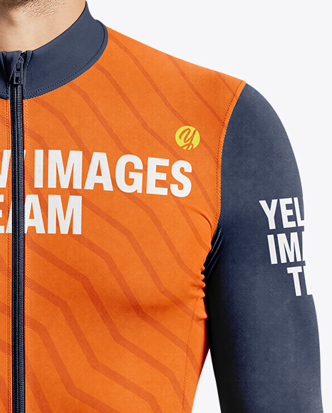 Man Wearing Cycling Suit Mockup