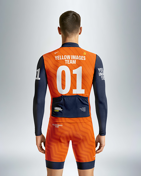 Man Wearing Cycling Suit Mockup