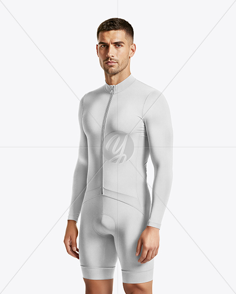 Man Wearing Cycling Suit Mockup