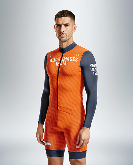 Man Wearing Cycling Suit Mockup