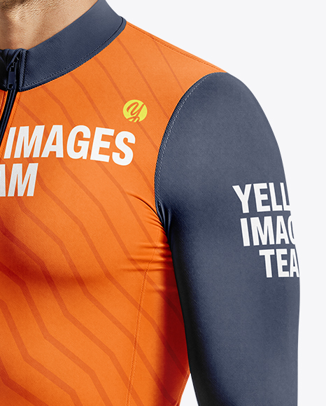 Man Wearing Cycling Suit Mockup