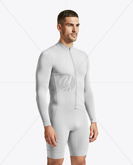 Man Wearing Cycling Suit Mockup