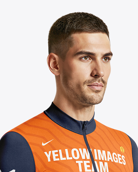 Man Wearing Cycling Suit Mockup