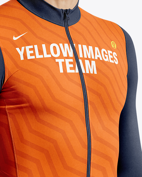 Man Wearing Cycling Suit Mockup