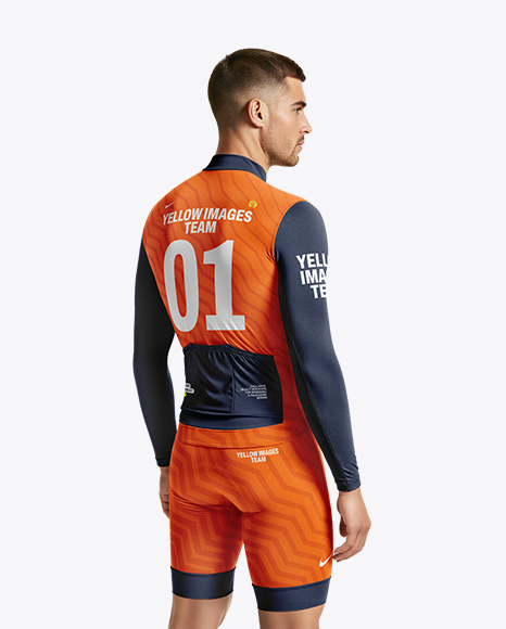 Man Wearing Cycling Suit Mockup