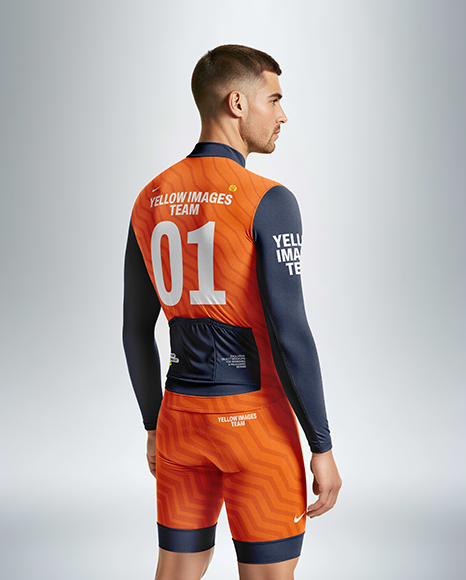 Man Wearing Cycling Suit Mockup