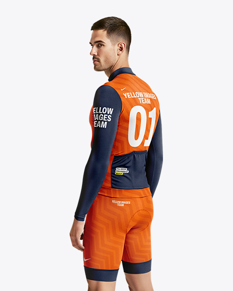 Man Wearing Cycling Suit Mockup