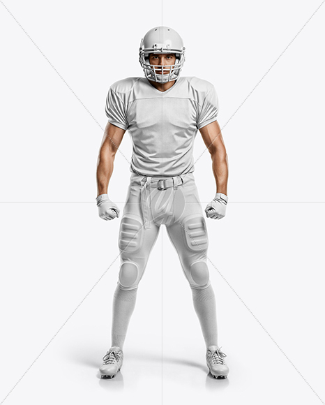 Man Wearing Full American Football Kit Mockup