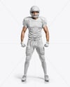 Man Wearing Full American Football Kit Mockup