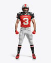 Man Wearing Full American Football Kit Mockup