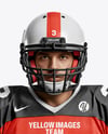 Man Wearing Full American Football Kit Mockup