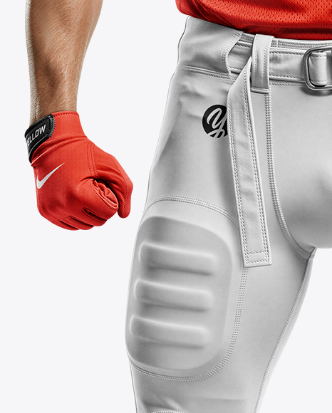 Man Wearing Full American Football Kit Mockup