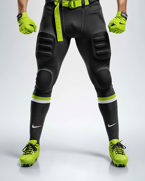 Man Wearing Full American Football Kit Mockup