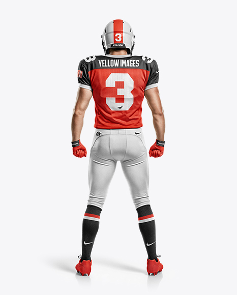 Man Wearing Full American Football Kit Mockup
