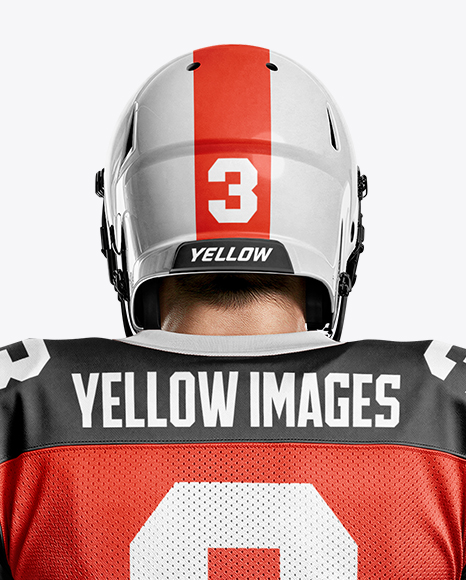 Man Wearing Full American Football Kit Mockup