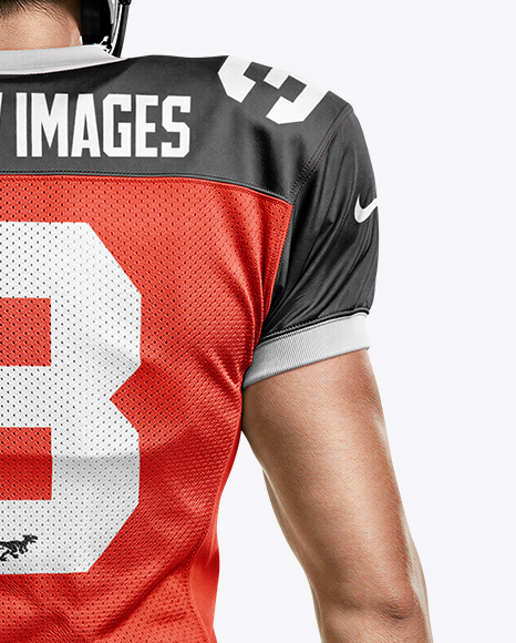 Man Wearing Full American Football Kit Mockup