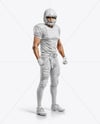 Man Wearing Full American Football Kit Mockup