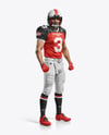 Man Wearing Full American Football Kit Mockup