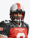 Man Wearing Full American Football Kit Mockup