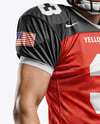 Man Wearing Full American Football Kit Mockup