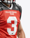 Man Wearing Full American Football Kit Mockup