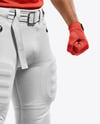 Man Wearing Full American Football Kit Mockup