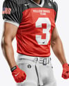 Man Wearing Full American Football Kit Mockup