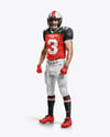 Man Wearing Full American Football Kit Mockup