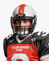 Man Wearing Full American Football Kit Mockup