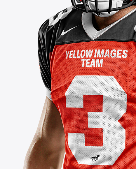 Man Wearing Full American Football Kit Mockup