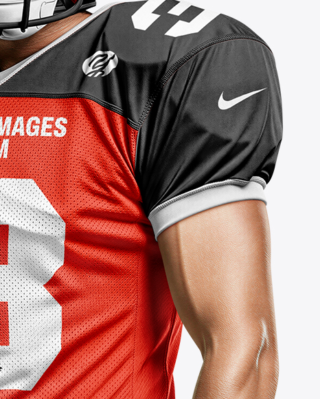 Man Wearing Full American Football Kit Mockup