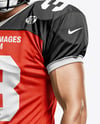 Man Wearing Full American Football Kit Mockup