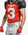 Man Wearing Full American Football Kit Mockup