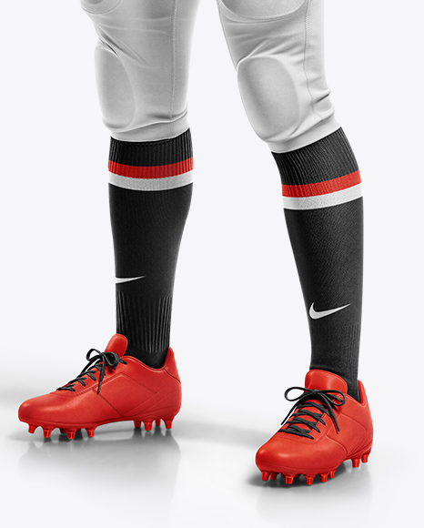 Man Wearing Full American Football Kit Mockup