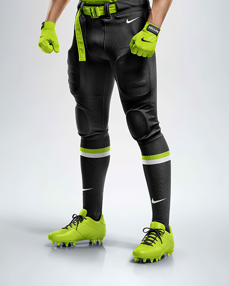 Man Wearing Full American Football Kit Mockup