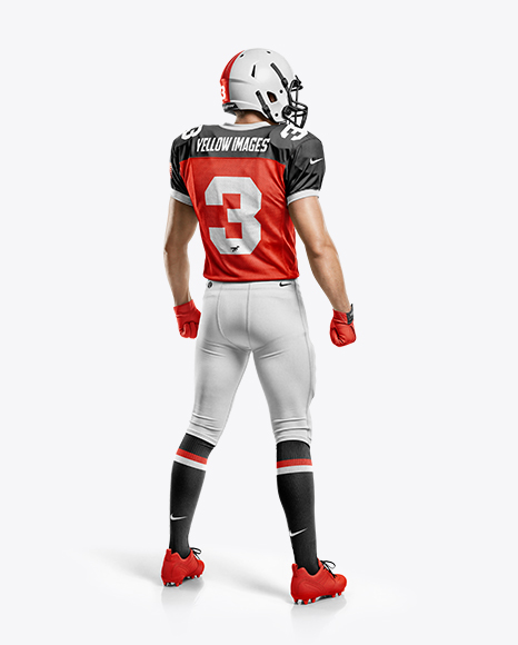 Man Wearing Full American Football Kit Mockup