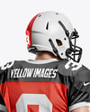 Man Wearing Full American Football Kit Mockup