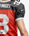Man Wearing Full American Football Kit Mockup