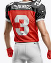 Man Wearing Full American Football Kit Mockup